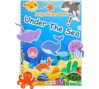 Reusable Sticker Book for 2 3 4 Year Olds Kids, Toddler Sticker Books 1-2 Years + 8 Scenes + 2 Matching Games + 50 Large Under The Sea Stickers Kids Travel Essentials (Under The Sea)