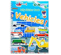 Reusable Sticker Book for 2 3 4 Year Olds Kids, Toddler Sticker Books 1-2 Years + 8 Scenes + 2 Matching Games + 42 Large Car Stickers Stocking Stuffers for Kids Travel Essentials (Vehicle)