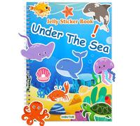 Reusable Sticker Book for 2 3 4 Year Olds Kids, Toddler Sticker Books 1-2 Years Large Under The Sea Stickers Stocking Stuffers for Kids Travel Essentials (Under The Sea)