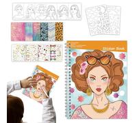 Reusable Sticker Book for Fancy Dress Creativity - Interactive Learning Games, Sticker Book for Costumes, Resilient Hobby Volume for Children, AB Designer