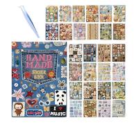 Reusable Sticker Book - Paper Faux Embroidery Effect Sticker for Scrapbooking | Nostalgic 3D Self Adhesive Soft-Touch for Teens Craft Lovers Students Journaling Decorating Art Projects