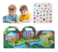 Reusable Sticker Books Toys - Jelly Waterproof Quiet Paper | Early Education Learning Tool For Age 3+, Foldable With Handle For Boys Girls