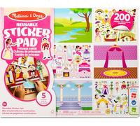Melissa & Doug Reusable Sticker Books for 3+ Year Olds, Princess Sticker Book, Plane Activities Toddlers, Reusable Stickers for Kids Travel Activity Packs, Childrens Books Age 3-4 Years