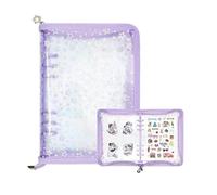 Reusable Sticker Storage Book, A5 Size Sticker Collecting Album with 20 Sheets Release Paper, Blank Sticker Organizer, Portable Sticker Holder Keeper for Planner and Scrapbook (Purple,No Sticker)