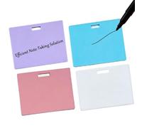 Reusable Sticky Notes - Erasable Silicone Notebook, 4 Piece Pocket ID Badge Style Note Pads for Writing Editing and Rewriting for Doctor Teacher Caregiver Professionals Office Home Hospital School