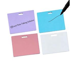 Reusable Sticky Notes - Erasable Silicone Notebook, 4 Piece Pocket ID Badge Style Note Pads for Writing Editing and Rewriting for Doctor Teacher Caregiver Professionals Office Home Hospital School