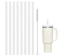 Reusable Straw Drinking Replacement Straws for Stanley Cup 40oz Tumbler, 8 Pack Cup Straw with Straw Cleaning Brush, Compatible with Stanley Cup Straw Quencher Hydro Flask Water Bottle Adventure