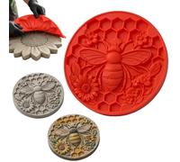 Reusable Sunflower Stepping Stone Mold, 15.7'' Round Stepping Stone Molds, DIY Garden Path Paver Mold, Paintable Cement Walkway Stones Mould, for Lawn Decoration Garden Paving，A