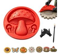 Reusable Sunflower Stepping Stone Mold, 15.7'' Round Stepping Stone Molds, DIY Garden Walkway Stones, Paintable Cement Walkway Stones Mould, for Lawn Decoration Garden Paving，Mushroom