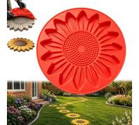 Reusable Sunflower Stepping Stone Mold, 15.7'' Round Stepping Stone Molds for DIY Garden Walkway Stones, Paintable Paver Mould for Lawn and Path Decoration (Sunflower)