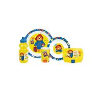 Reusable tableware set - FUN HOUSE - PADDINGTON - Plate, Deep plate, Glass, Water bottle, and snack box