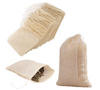 Reusable Tea Bag Cheesecloth 25Pcs 4"x6", Sachet Bags Empty Soup Bag Spice Bags for Cooking Tea Bags for Loose Leaf Tea Drawstring Bag Tea Filter Bags Cold Brew Bags