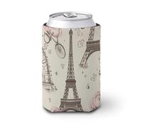 Reusable The Eiffel Tower Coffee Cups Sleeve for Home, Washable Mug Sleeve for Hot Drinks, Cold Coolies Cooler Cover for Starbucks, Beverage Holder for McDonalds