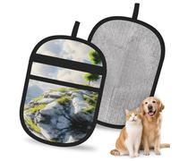 Reusable The Magic Tree Rising in the Mountains Pet Hair Removal Glove | Stylish Full-Print Electrostatic Mitt for Dog & Cat Hair | Gentle Grooming & Furniture Cleaning Tool for Couch, Car, Bedding