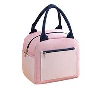 Reusable Thermal Lunch Bag with Leak-proof Soft Padded Carry Handles, Practical Side Pocket for Working Students, Travellers as well as Outdoor Activities such as Picnics (C, One Size)