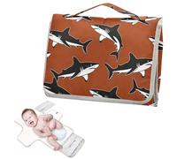 Reusable Toddler Changing pad with Tissue Pocket Black Shark Maroon Travel Changing pad for Baby for Newborns Girl & Boy cambiador de pa?ales para Bebes
