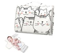 Reusable Toddler Changing pad with Tissue Pocket Cartoon Cute White Cats Diaper mat Changing pad for Moms, Dads cambiadores de pa?ales para Bebes