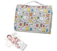 Reusable Toddler Changing pad with Tissue Pocket Changing pad for Changing Table for Newborns Girl & Boy-Colorful Doodles of Cute Dogs