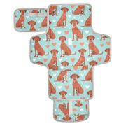 Reusable Toddler Changing pad with Tissue Pocket Portable Baby Changing pad Lightweight & Foldable Changing Station Simple Red Brown Dogs