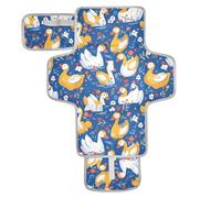 Reusable Toddler Changing pad with Tissue Pocket Portable Diaper Changing pad Infant Travel Station Kit Duckling French Art Valentine