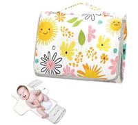 Reusable Toddler Changing pad with Tissue Pocket Travel Changing pad for Baby for Moms, Dads- Summer Safari Fresh Doodle