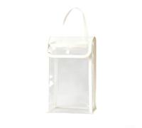 Reusable Toilet Paper Storage Bag With Transparent Design For Visual Roll Counting Large Capacity PVC Organizer With Reinforced Hanging Handles(White (with hooks))