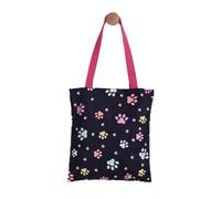 Reusable Tote Bag for Women - Cute Shoulder Bag with Magnetic Buckle & Zipper Pocket Durable Fabric Aesthetic Gift, Midnight Blue