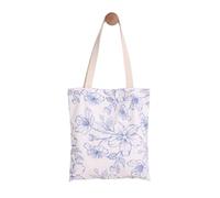Reusable Tote Bag for Women - Cute Shoulder Bag with Magnetic Buckle & Zipper Pocket Durable Fabric Aesthetic Gift (Botanical)