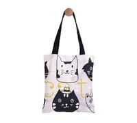 Reusable Tote Bag for Women - Cute Shoulder Bag with Magnetic Buckle & Zipper Pocket Durable Fabric Aesthetic Gift Shopping Beach Travel Picnic Gym