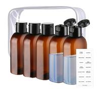 Reusable Travel Bottles - Portable Toiletry Containers, Leakproof Dispenser Set | Small Labeled Bottles for Holiday, Hiking, Beach, Cosmetics, Shampoo, Gel Doc
