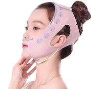 Reusable V-Line Face Lifting Mask Breathable Adjustable Chin Strap for Sleeping Comfortable Double Chin Reducer for Women Jawline Contouring Firming Slimming Band Pink Face Mask