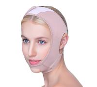 Reusable V Line Lifting Mask with Chin Strap Breathable Chin strap for sleeping Jaw Exerciser Double Chins Straps Face Slimming V Shaped Face Mask for Women (Pink/M)