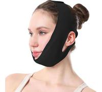 Reusable V Line Lifting Mask with Chin Strap, Breathable Slimming Bandage and Jaw Trainer for Face Contouring with Ice Pack, for Sleep and Daily Wear