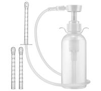 Reusable Vaginal Cleaning System, 300 ml Vaginal Shower for Women, Men, Shower with Manual Pressure, Enema Set for Intestinal Enema Syringe with 3 Nozzle Tips, Suitable