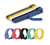Reusable Velcro Cable Ties, 60 Pcs Small Velcro Straps Wrap Tidy It Cable Management - Multicolor Adjustable Cable Wrapping Tape, Suitable for Organizing Electronics, Desks and Computers (15cm)