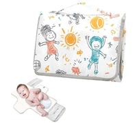 Reusable Washable Changing pad with Tissue Pocket Diaper Changing pad Travel Lightweight & Foldable Changing Station- Volleyball Childish Doodles