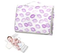 Reusable Washable Changing pad with Tissue Pocket Lilac Kisses Light Purple Lipstick Changing pad for Table for Moms Dads cambiador de pa ales para Bebes