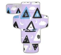 Reusable Washable Changing pad with Tissue Pocket Waterproof Pads for Baby for Moms, Dads Cute Triangle Purple