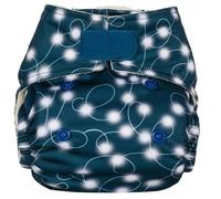 Reusable Washable Nappies Newborn and One Size Pocket Cloth Diaper 5-35lbs Each Nappy with 2 Bamboo Inserts Boosters, Adjustable Popper Closure Hook Loop, Premature (Fairy Lights, Newborn 5-18lbs)