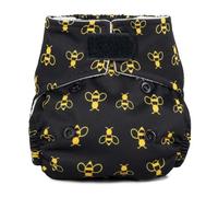 Reusable Washable Nappies Newborn and One Size Pocket Cloth Diaper 5-35lbs Each Nappy with 2 Bamboo Inserts Boosters, Adjustable Popper Closure Hook Loop, Premature (Bees, Newborn 5-18lbs)