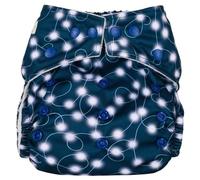 Reusable Washable Nappies Newborn and One Size Pocket Cloth Diaper 5-35lbs Each Nappy with 2 Bamboo Inserts Boosters, Adjustable Popper Closure Hook Loop, Premature (Fairy Lights, One Size 10-35lbs)