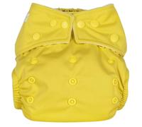 Reusable Washable nappies Newborn and One size pocket cloth diaper 5-35lbs each nappy with 2 Bamboo inserts Boosters, Adjustable popper closure hook loop, Premature (Jasmine Yellow, One size 10-35lbs)