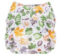 Reusable Washable Nappies Newborn and One Size Pocket Cloth Diaper 5-35lbs Each Nappy with 2 Bamboo Inserts Boosters, Adjustable Popper Closure Hook Loop, Premature (Leaves, One Size 10-35lbs)