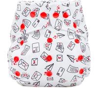 Reusable Washable Nappies Newborn and One Size Pocket Cloth Diaper 5-35lbs Each Nappy with 2 Bamboo Inserts Boosters, Adjustable Popper Closure Hook Loop, Premature (Love Letters, One Size 10-35lbs)