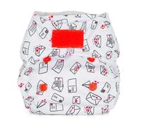 Reusable Washable Nappies Newborn and One Size Pocket Cloth Diaper 5-35lbs Each Nappy with 2 Bamboo Inserts Boosters, Adjustable Popper Closure Hook Loop, Premature (Love Letters, Newborn 5-18lbs)