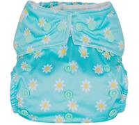 Reusable Washable Nappies Newborn and One Size Pocket Cloth Diaper 5-35lbs Each Nappy with 2 Bamboo Inserts Boosters, Adjustable Popper Closure Hook Loop, Premature (Daisies, One Size 10-35lbs)