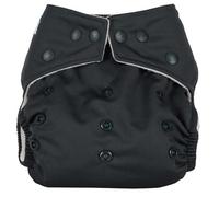 Reusable Washable Nappies Newborn and One Size Pocket Cloth Diaper 5-35lbs Each Nappy with 2 Bamboo Inserts Boosters, Adjustable Popper Closure Hook Loop, Premature (Graphite, One Size 10-35lbs)