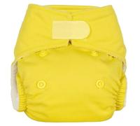 Reusable Washable Nappies Newborn and One Size Pocket Cloth Diaper 5-35lbs Each Nappy with 2 Bamboo Inserts Boosters, Adjustable Popper Closure Hook Loop, Premature (Jasmine Yellow, Newborn 5-18lbs)