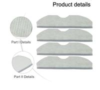 Reusable Washable Polyester Mop Cloth for Narwal Freo X Plus and K1 Robot Vacuum Cleaners - 4-Pack, 284 x 102 mm, Non-Slip Microfiber Cleaning Pad(4 Pack)