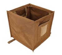 Reusable Waste Bag, 33L Outdoor Collapsible Trash Can with 600D Oxford Cloth and Fiberglass Rods Pop-Up Self-Standing Garbage Can for Camping Gardening (Khaki)